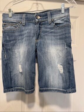 Airat Bermuda Distressed Denim Shorts - Blue